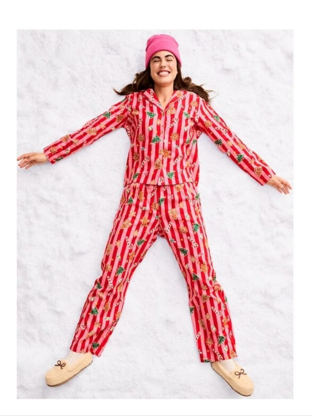 NEW! Old Navy Printed Christmas Flannel Pajama Set Size L
